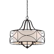 Designers Fountain Avara 24" Wide 2 Light Chandelier with Fabric Shade Oil Rubbed Bronze