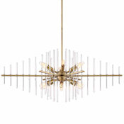 Designers Fountain Reeve 12 Light 35" Wide Single Tier Sputnik Chandelier Burnished Antique Brass