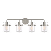 Designers Fountain Jaxon 4 Light 33" Wide Bathroom Vanity Light Brushed Nickel