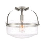Designers Fountain Jaxon 13" Wide Semi-Flush Bowl Ceiling Fixture Brushed Nickel