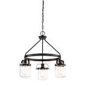 Designers Fountain Jaxon 3 Light 21" Wide Chandelier with Glass Shades Oil Rubbed Bronze