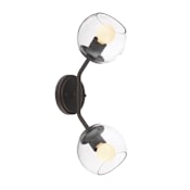 Designers Fountain Meridian 2 Light 5-1/4" Wide Bathroom Vanity Light with Glass Shades Satin Bronze