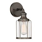 Designers Fountain Anson Single Light 5" Wide Bathroom Sconce with a Glass Shade Satin Copper Bronze