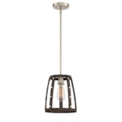 Designers Fountain Presidio Single Light 9-1/2" Wide Mini Pendant Rustique