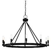 Designers Fountain Fiora 10 Light 31" Wide Wrought Iron Chandelier Black