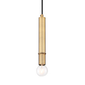Designers Fountain Emmett Single Light 1" Wide Mini Pendant Old Satin Brass