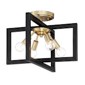 Designers Fountain Xander 4 Light 15" Wide Semi-Flush Ceiling Fixture Aged Warm Brass