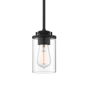Designers Fountain Jedrek Single Light 4" Wide Mini Pendant Black