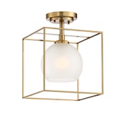 Designers Fountain Cowen Single Light 10" Wide Semi-Flush Square Ceiling Fixture Brushed Gold