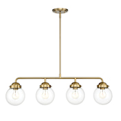 Designers Fountain Knoll 4 Light 33" Wide Linear Chandelier Brushed Gold