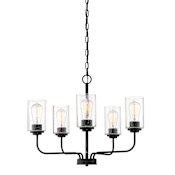 Designers Fountain Logan 5 Light 7" Wide Chandelier Matte Black