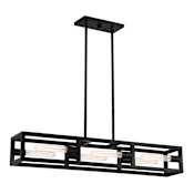 Designers Fountain Urban Oasis 6 Light 11" Wide Linear Chandelier Matte Black