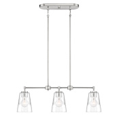 Designers Fountain Ingo 3 Light 30" Wide Linear Pendant Polished Nickel