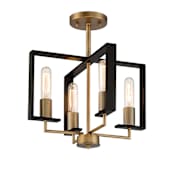 Designers Fountain Chicago PM 4 Light 15" Wide Semi-Flush Ceiling Fixture Old Satin Brass