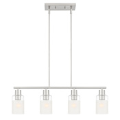 Designers Fountain Cedar Lane 4 Light 31" Wide Linear Chandelier Brushed Nickel