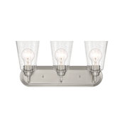 Designers Fountain Zane 3 Light 19" Wide Bathroom Vanity Light Brushed Nickel
