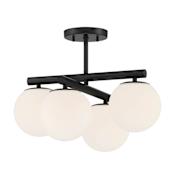 Designers Fountain Crown Heights 4 Light 18" Wide Semi-flush Ceiling Fixture Matte Black