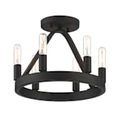 Designers Fountain Carousel 6 Light 12" Wide Semi-flush Ceiling Fixture Black