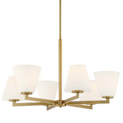 Designers Fountain Palmyra 6 Light 30" Wide Chandelier Brushed Gold
