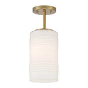 Designers Fountain Leavenworth 6" Wide Semi-flush Ceiling Fixture / Converts to Pendant Brushed Gold