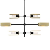Designers Fountain U Turn 6 Light 38" Wide Multi Light Pendant Matte Black