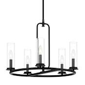 Designers Fountain Hudson Heights 5 Light 23" Wide Chandelier Matte Black