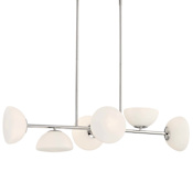 Designers Fountain Zio 6 Light 36" Wide Linear Pendant Polished Nickel