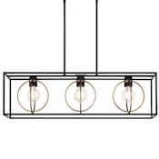 Designers Fountain Kew Gardens 3 Light 36" Wide Linear Pendant Matte Black
