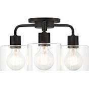 Designers Fountain Vibrato 3 Light 16" Wide Semi-flush Ceiling Fixture Matte Black
