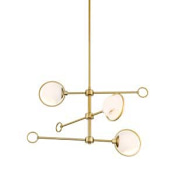 Designers Fountain Teatro 3 Light 28" Wide Sputnik Chandelier Brushed Gold