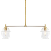 Designers Fountain Summer Jazz 2 Light 36" Wide Linear Pendant Brushed Gold