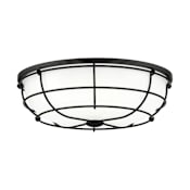 Designers Fountain Vintage 16" Wide Integrated LED Flush Mount Drum Ceiling Fixture Matte Black