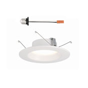 Designers Fountain LED Canless Recessed Fixture with 6" Open Trims - Airtight White