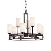 Designers Fountain 9 Light Up Lighting Chandelier from the Del Ray Collection Flemish Bronze