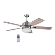 Design House Grayson 52" 5 Blade LED Indoor Ceiling Fan with Frosted Glass Shade and Remote Control Brushed Nickel