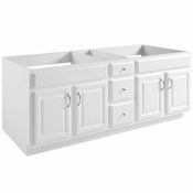 Design House Concord 72" Double Free Standing Wood Vanity Cabinet Only - Less Vanity Top White