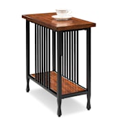 Design House Ironcraft 24" Wide Wood Top Iron Table Mission Oak / Black