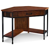 Design House Ironcraft 49" Wood 1 Drawer Laptop Desk Mission Oak / Black