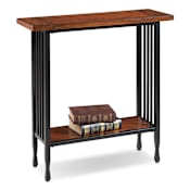 Design House Ironcraft 30" Wide Wood Top Iron Table Mission Oak / Black