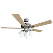 Design House Aubrey 52" 5 Blade LED Indoor Ceiling Fan with Pull Chain Satin Nickel