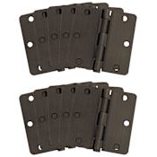 Design House 3-1/2" x 3-1/2" Plain Bearing 1/4" Radius Corner Mortise Hinge - Pack of 10 Oil Rubbed Bronze