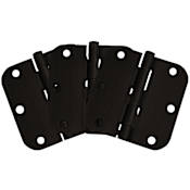 Design House 3-1/2" x 3-1/2" Plain Bearing 5/8" Radius Corner Mortise Hinge - Pack of Three Hinges Oil Rubbed Bronze