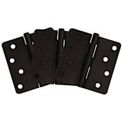 Design House 4" x 4" Plain Bearing 1/4" Radius Corner Mortise Hinge - Pack of Three Hinges Oil Rubbed Bronze