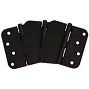 Design House 4" x 4" Plain Bearing 5/8" Radius Corner Mortise Hinge - Pack of Three Hinges Oil Rubbed Bronze