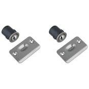 Design House 1/8 Inch Radius Drive-In Door Ball Catch - 2 Pack Satin Nickel