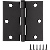 Design House 3-1/2" x 3-1/2" Butt Square Corner Surface Mount Door Hinge - Pack of 3 Matte Black