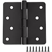 Design House 4" x 4" Butt 1/4" Radius Corner Surface Mount Door Hinge - Pack of 3 Matte Black