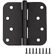 Design House 4" x 4" Butt 5/8" Radius Corner Surface Mount Door Hinge - Pack of 10 Matte Black