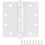 Design House 4-1/2" x 4-1/2" Plain Bearing Square Corner Surface Mount Door Hinge - Pack of 9 White