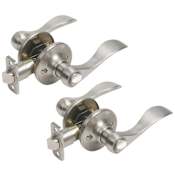 Design House Springdale Privacy Door Lever Set with Round Rose - Pack of 2 Satin Nickel